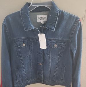Jean Jacket with Red trim by Velvet Heart Denim